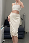 SWAYING/KNIT Pleated Skirt SW22SSB06 White